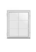 Original Trä 100, Sidhängt fönster utsida stängd, smal spröjs SP2,1