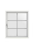 Original Trä 100, Sidhängt fönster insida stängd, smal spröjs SP2,1
